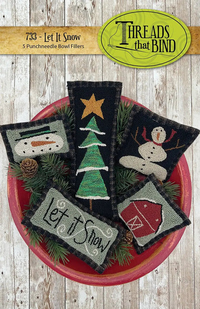 Laissez tomber la neige Punchneedle Bowl Fillers