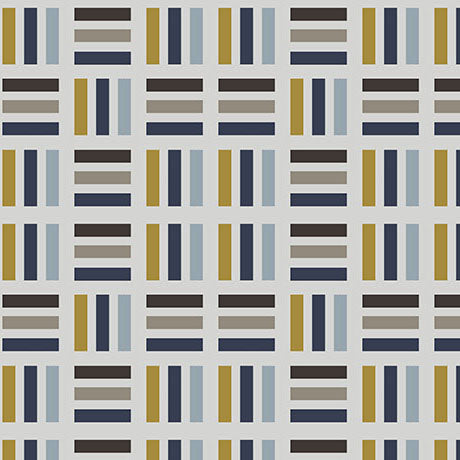 Tissu en coton à rayures carrées gris clair Modern Refinement