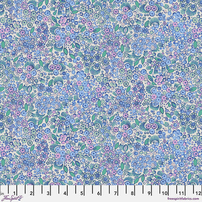 Little Meadow Blue Flourish And Bloom Cotton Fabric Per Yard