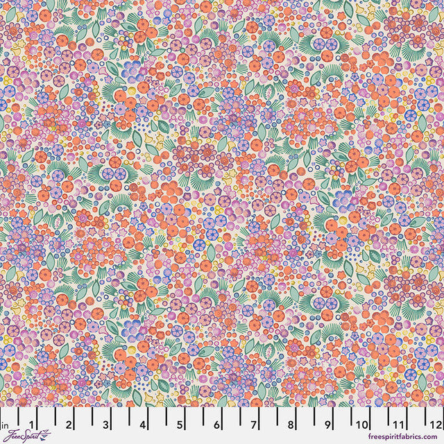 Tela de Algodón Little Meadow Coral Flourish and Bloom - 44"/45" por Yarda