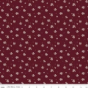 Love You Always Ditsy Maroon Cotton Fabric - 43"/44" Per Yard