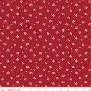 Love You Always Ditsy Red Cotton Fabric Per Yard