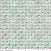 Tela de Algodón con Estampado de Flores y Cuadros Love You Always - 43"/44" por Yarda