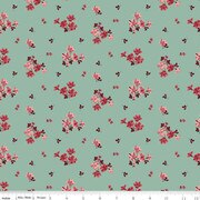 Tissu en coton à motif floral Love You Always Sage - 43"/44" par yard
