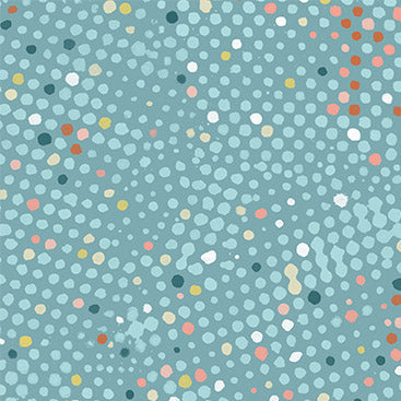 Luna Block Print Dots Cotton Fabric - 44"/45" Per Yard