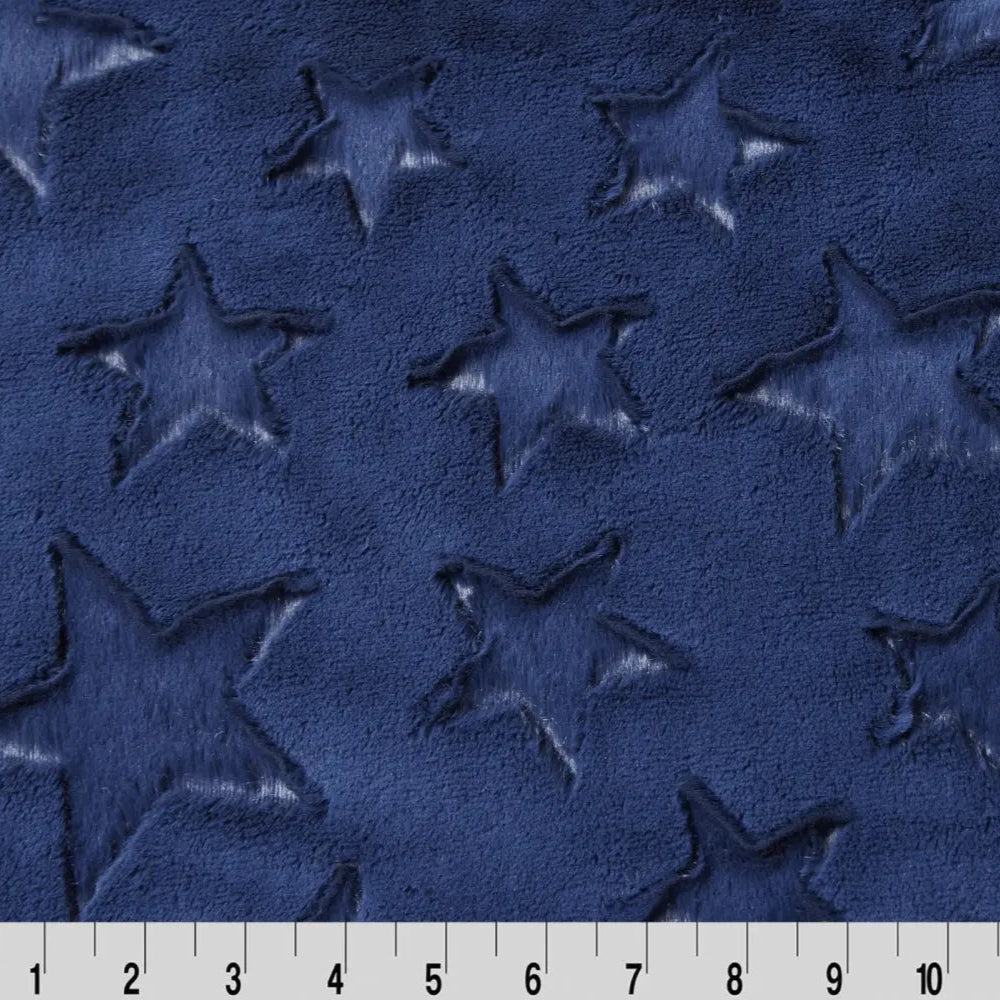 Tela Luxe Cuddle Stars Navy por Yarda