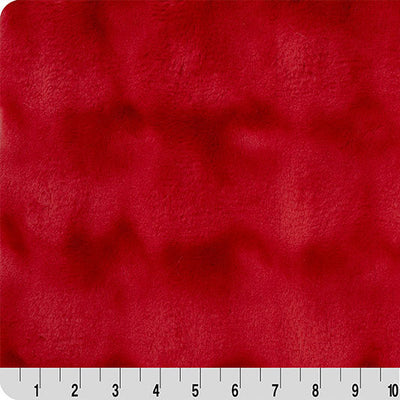 Tissu Luxe Cuddle Powderpuff Crimsom - 58" de large