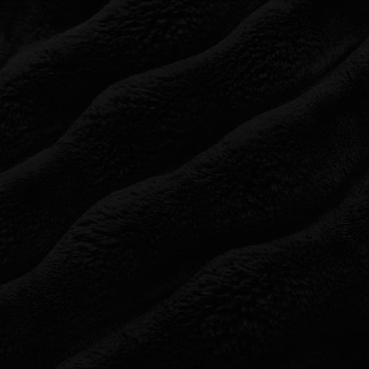 Luxe Cuddle Powderpuff Black Fabric - 58" Width