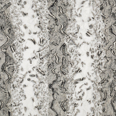 Luxe Cuddle Snowy Owl Charcoal Fabric - 58" per Yard