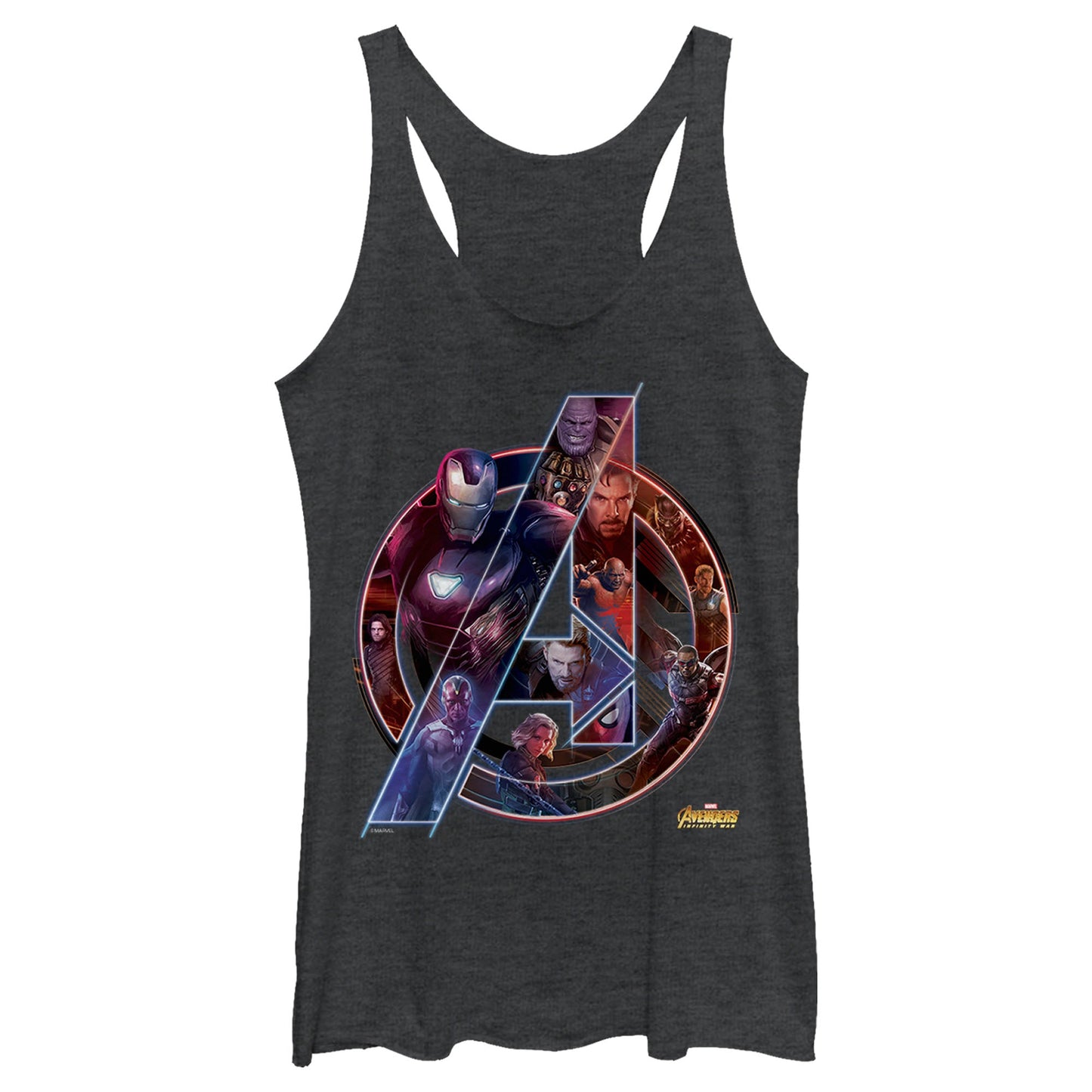Camiseta sin mangas neón del equipo Marvel para jóvenes