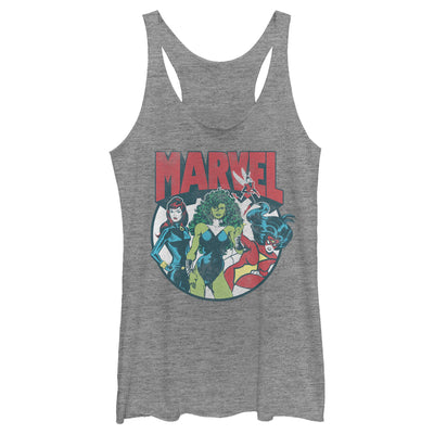Junior's Marvel Gals Graphic Flowy Tank Top