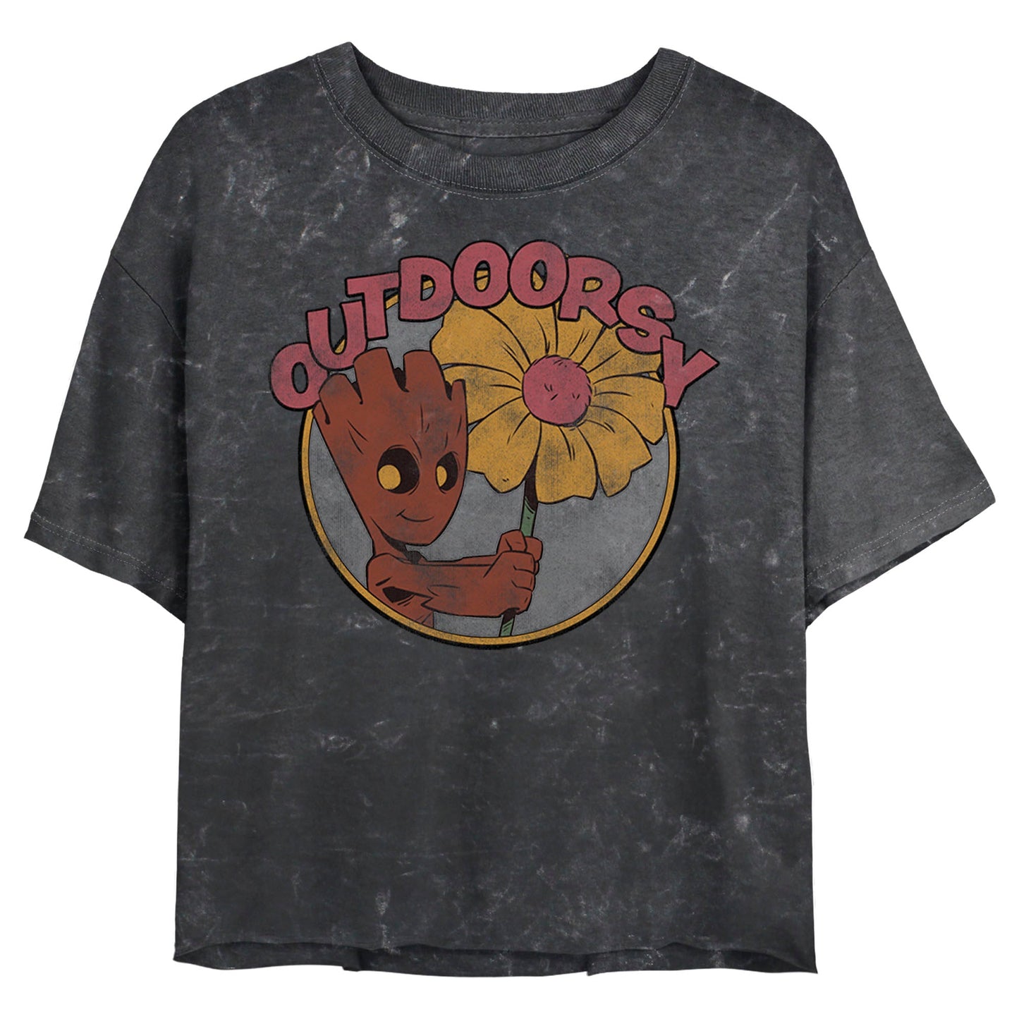 Crop Top en Lavage Minéral Groot Marvel pour Juniors