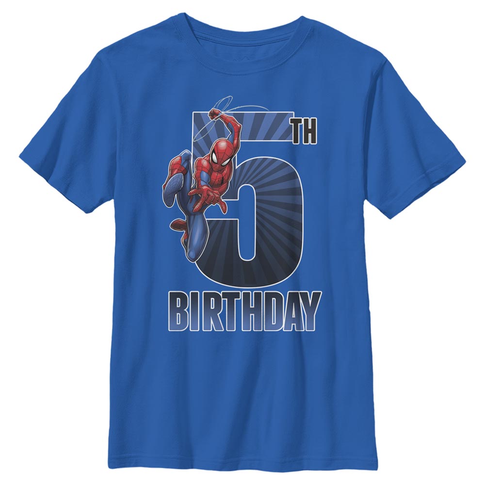 T-shirt d'anniversaire Marvel Spider-Man pour garçon de 5 ans