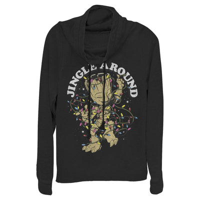 Junior's Marvel Jingle Groot Cowl Neck Sweatshirt