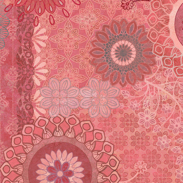 Tissu en coton patchwork rose et rouge Operetta - 43"/44" par yard