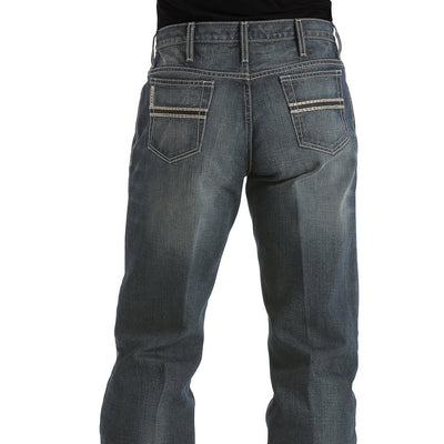 Men's Relaxed Fit Dark Stonewash Bootcut Jeans - Korvel