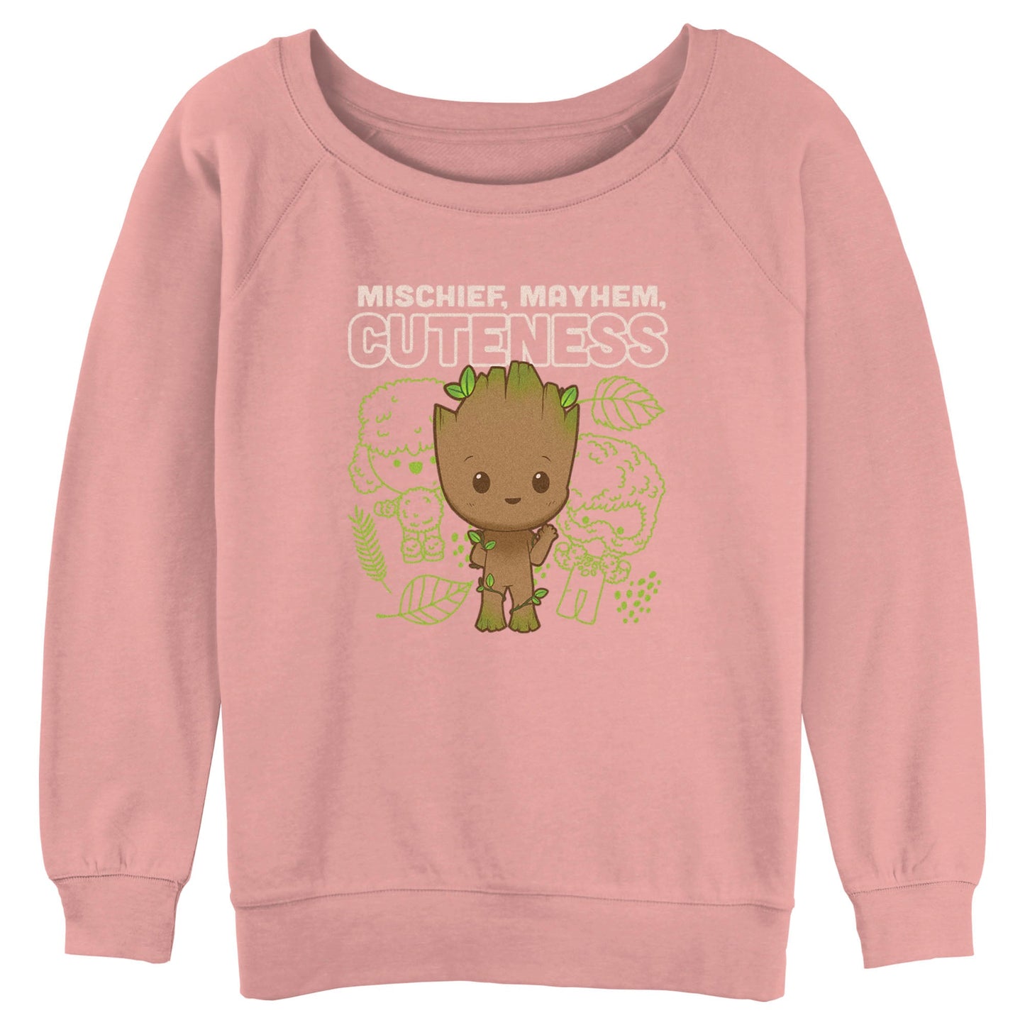 Sudadera Raglan Linework Groot Linda de Marvel para Jóvenes