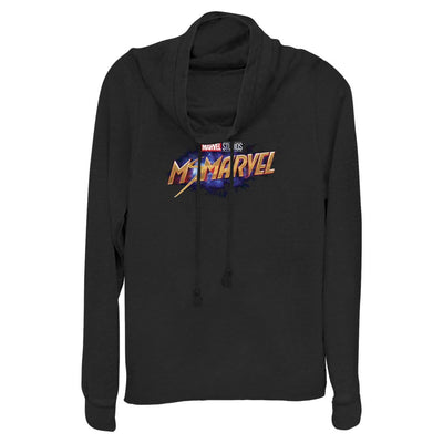 Junior's Marvel Ms Logo Cowl Neck Sweatshirt