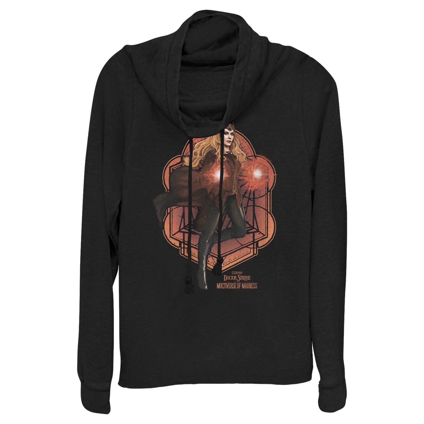 Junior's Marvel Wanda Mandala Cowl Neck Sweatshirt