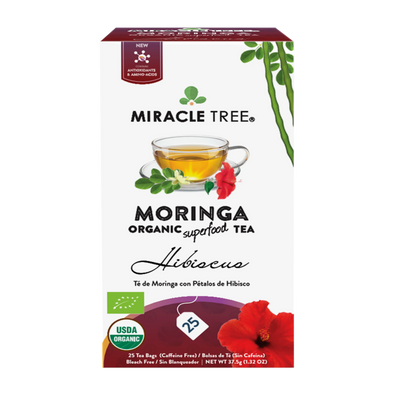 Té Orgánico de Moringa y Hibisco - 25 Bolsitas Envueltas