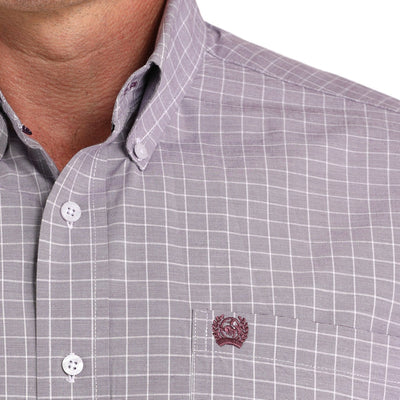 Cinch Men's Lilac Plaid Long Sleeve Shirt - Korvel