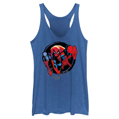 Junior's Marvel Spider-Man Circle Graphic Tank Top