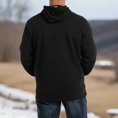 Cinch Men's Black Logo Hoodie - Stylish Comfort - Korvel