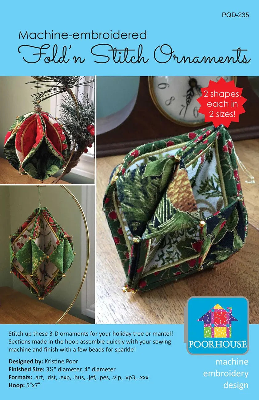 Ornements Fold'N Stitch en broderie machine