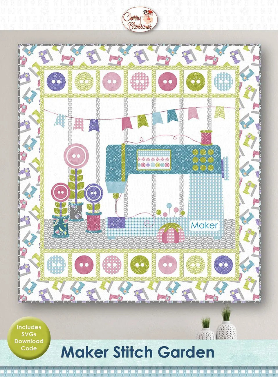 Modèle d'appliqué Maker Stitch Garden