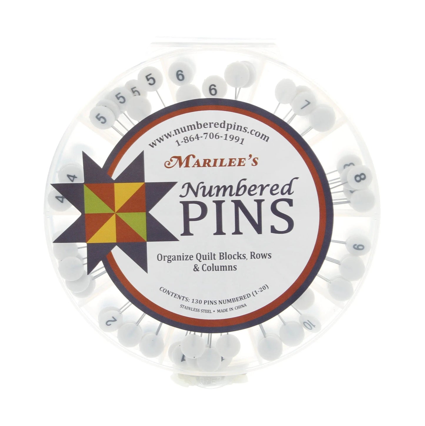 Marilee's Numbered Q-Pins for Quilting Organization