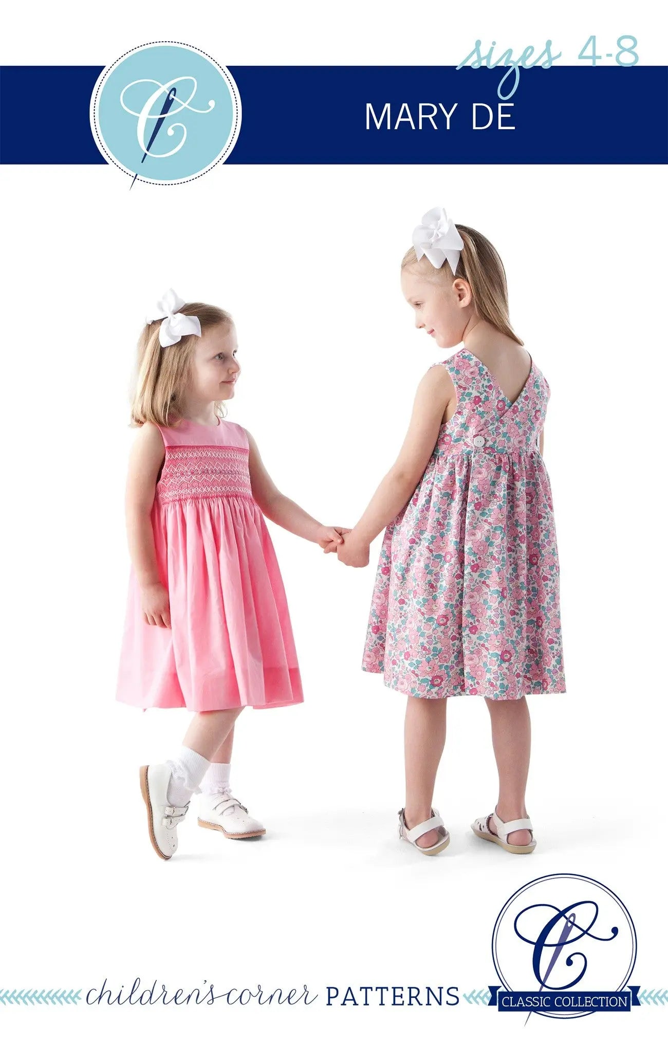 Patrón de vestido Mary De para edades de 4 a 8 años