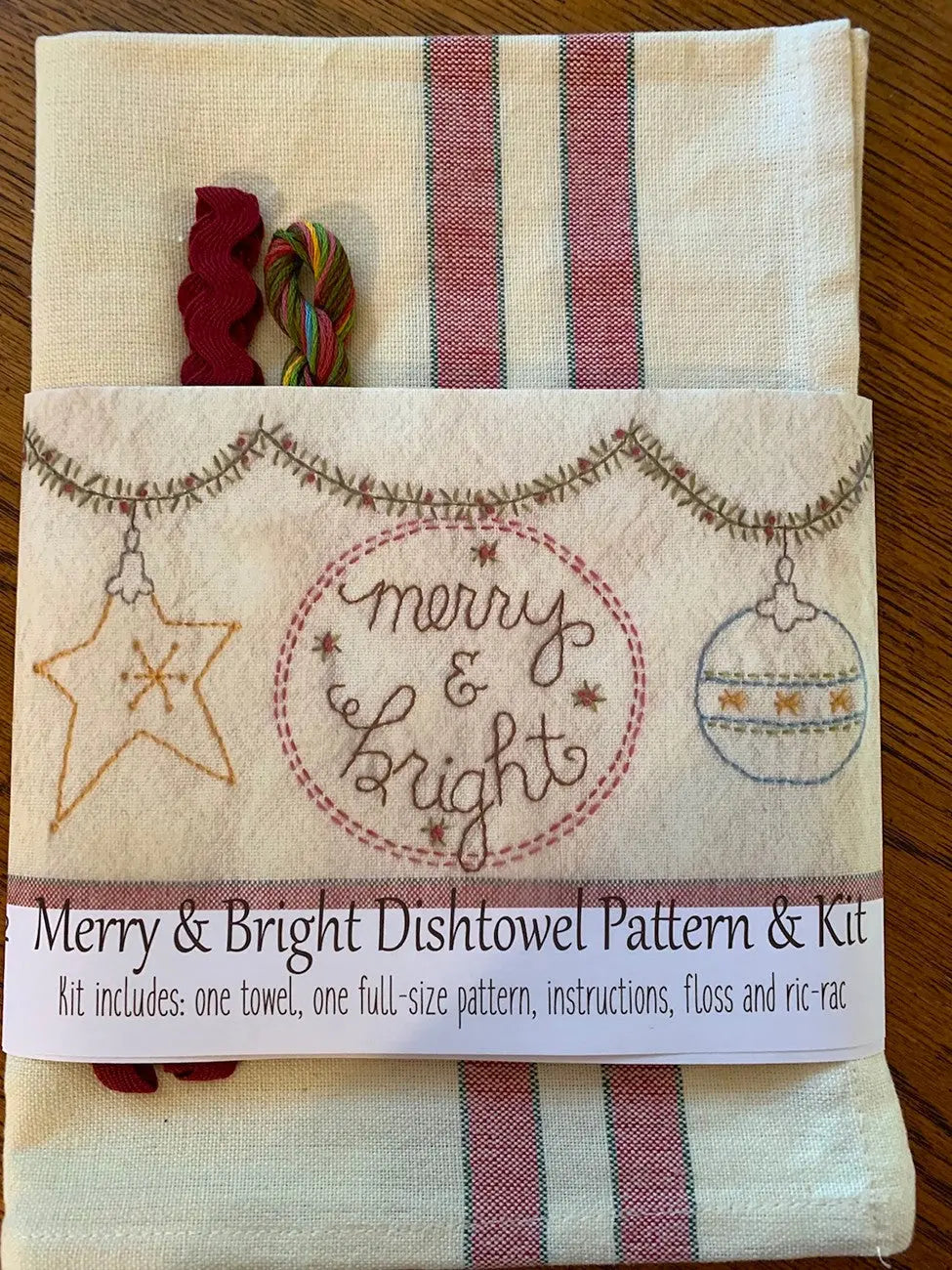 Kit de motif et de fil Merry & Bright pour torchons