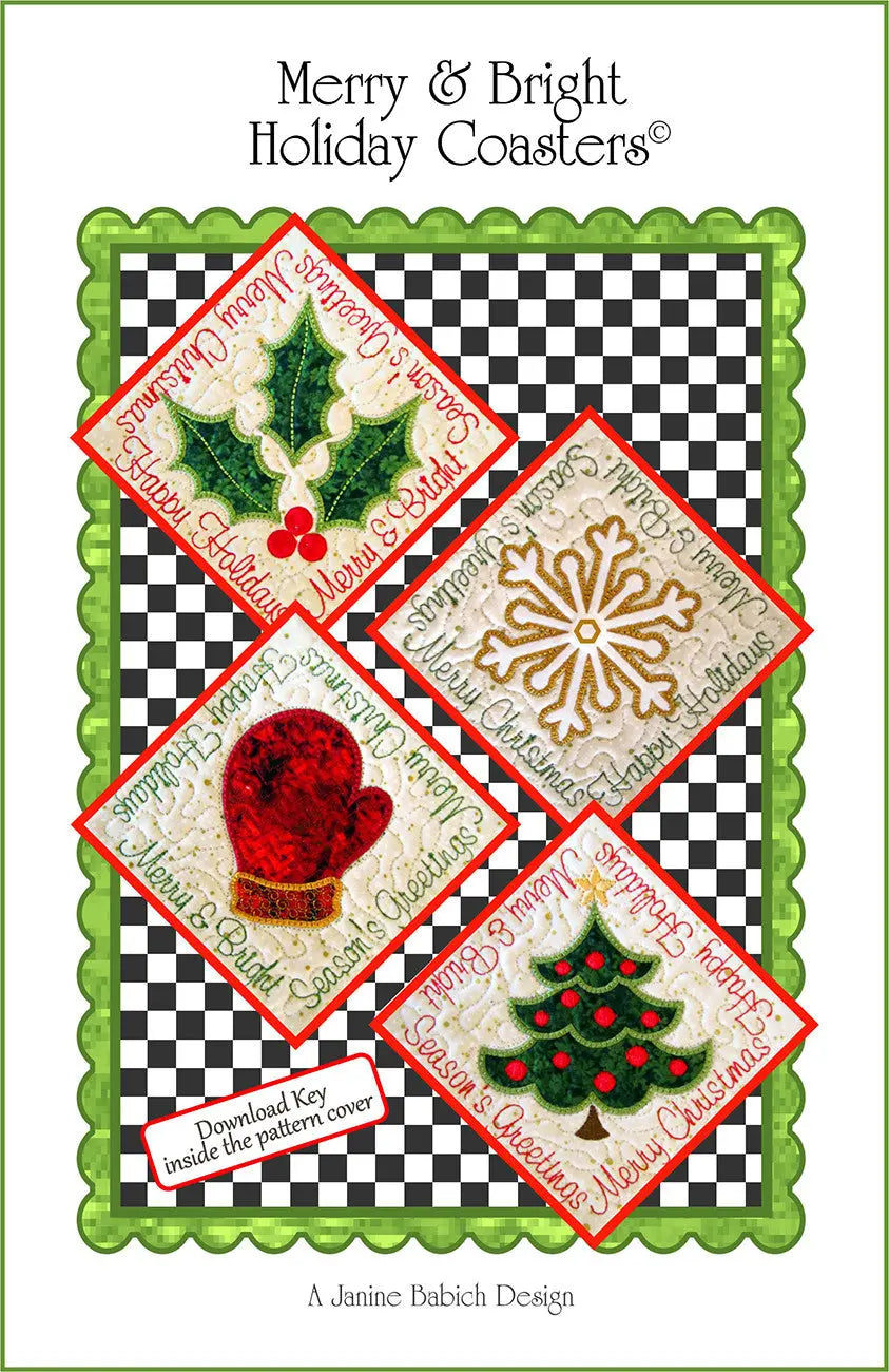 Sous-verres de vacances joyeux et lumineux - Broderie machine