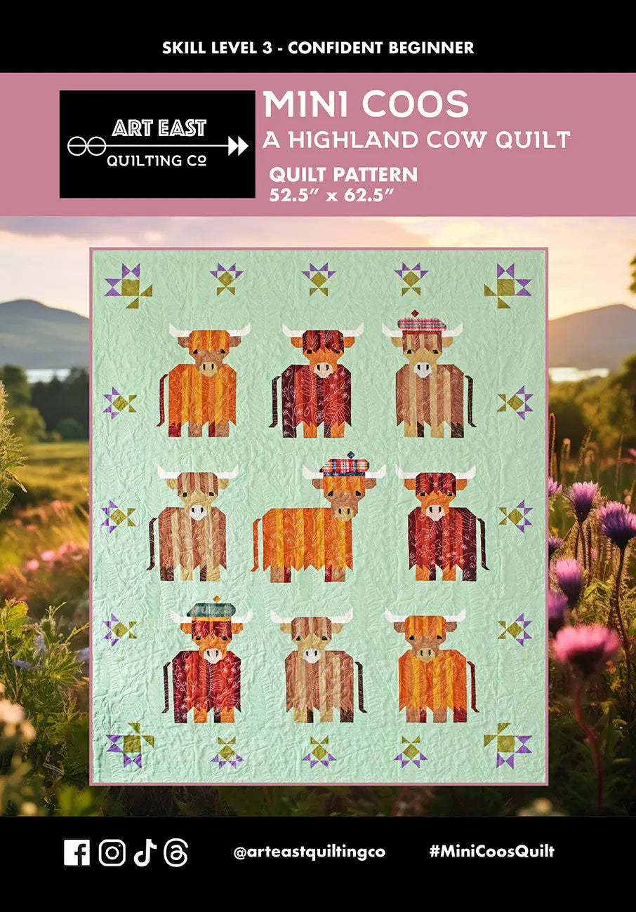 Mini Coos Highland Cow Quilt Pattern