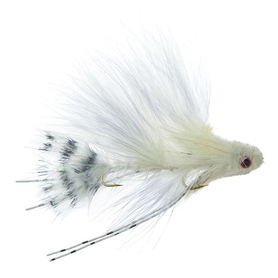 3 Pack White Mini Sex Dungeon Streamers - Size 6 for Trout, Bass, Steelhead & Salmon Fishing - Korvel