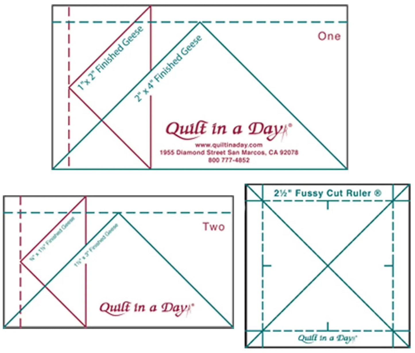 Mini Geese Ruler Set - 3 Piece Quilting Rulers