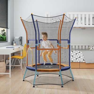 Mini Trampoline for Kids with Safety Enclosure - Orange