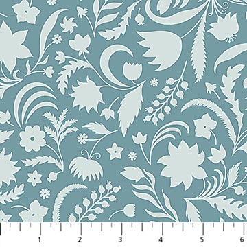 Mint Plant Silhouettes Cotton Fabric - 44"/45" Per Yard