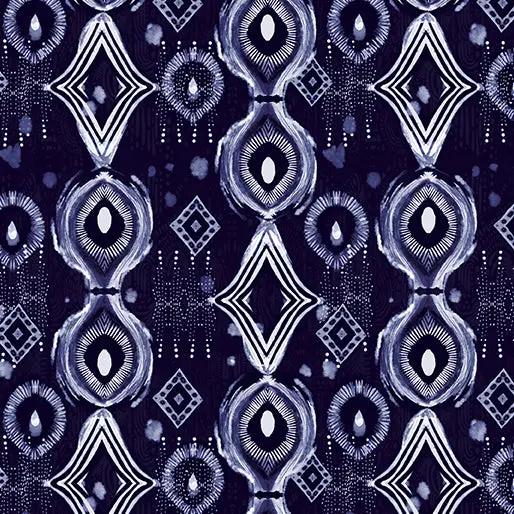Tela de Algodón Affinity Indigo Mirrors - 44"/45" por Yarda