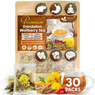 Dandelion Wolfberry Tea, 7 Herbal Ingredients - Korvel
