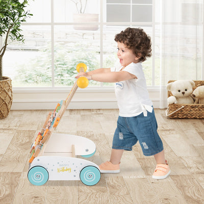 Pousseur en bois pour bébé avec hauteurs réglables et roues lisses