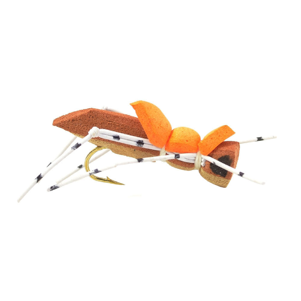 Juego de moscas secas Essential Foam Hoppers - 10 patrones de saltamontes premium - Anzuelos tamaño 10
