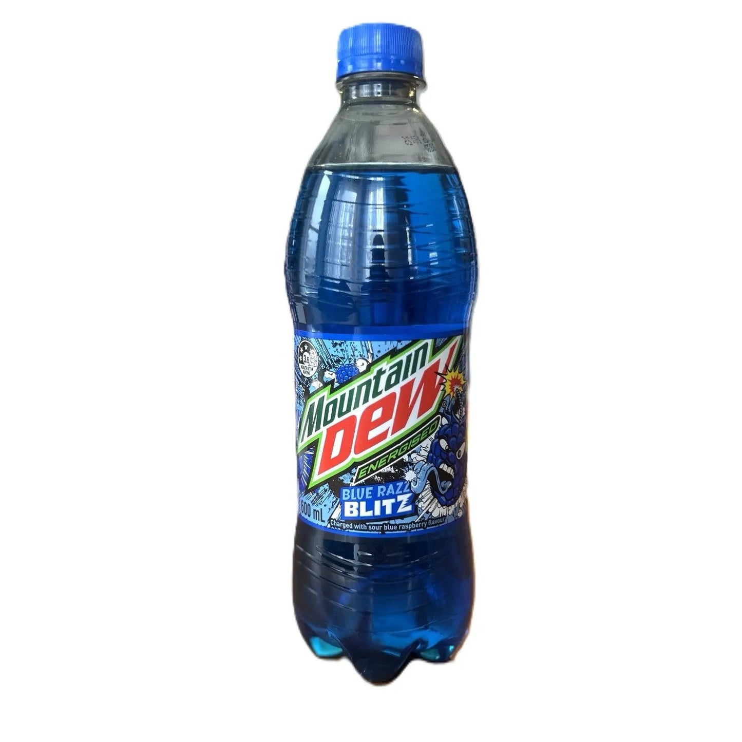 Mountain Dew Blue Razz Blitz – Soda de Frambuesa Azul Ácida 600mL