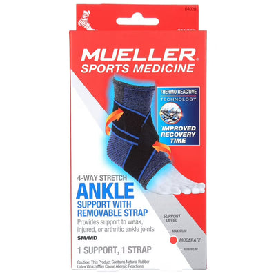 Mueller 4-Way Stretch Ankle Support with Adjustable Straps