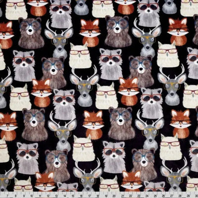 Tissu Cuddle Numérique Multi Noir Nature Nerds au Yard