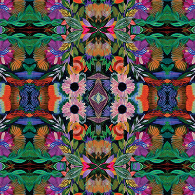 Multi Centered Spirit Cotton Fabric - 44"/45" Per Yard