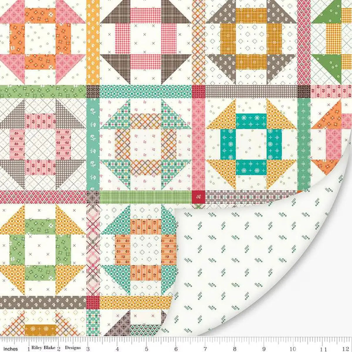 Tela de terciopelo doble lujoso Multi 58/60" Churn Dash