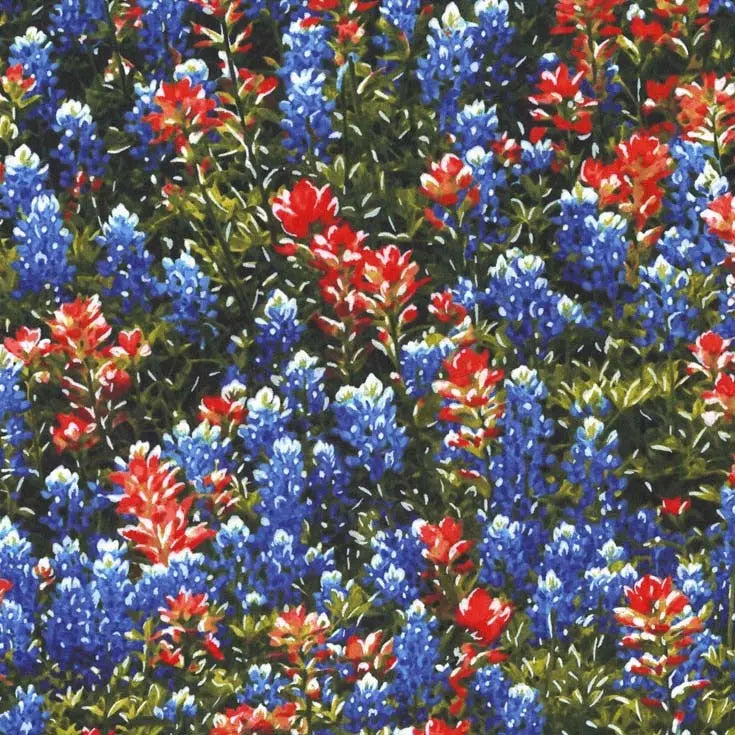 Multi Essentials Texas Flowers Cotton Fabric - 44"/45" Per Yard