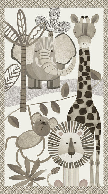 Multi Jungle Romp 24" Fabric Panel