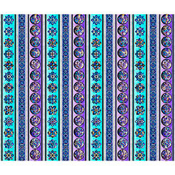 Tela de Algodón Floral de Vidrio Templado Multi Mosaic Blooms